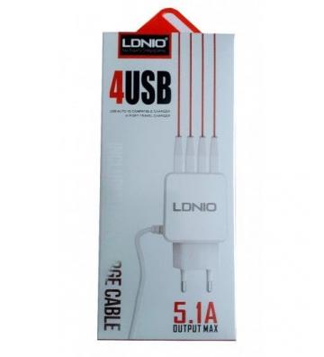 Globe Store GS - Chargeur Micro USB 5.1A 4 PORTS USB LDNIO 688 - N°1 du High-Tech en Tunisie !
